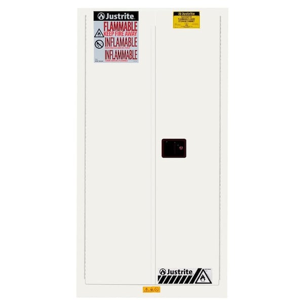 55 gal, 1 Shelves, 18-Gauge Steel, 34 in W x 65 in H x 34 in D, white